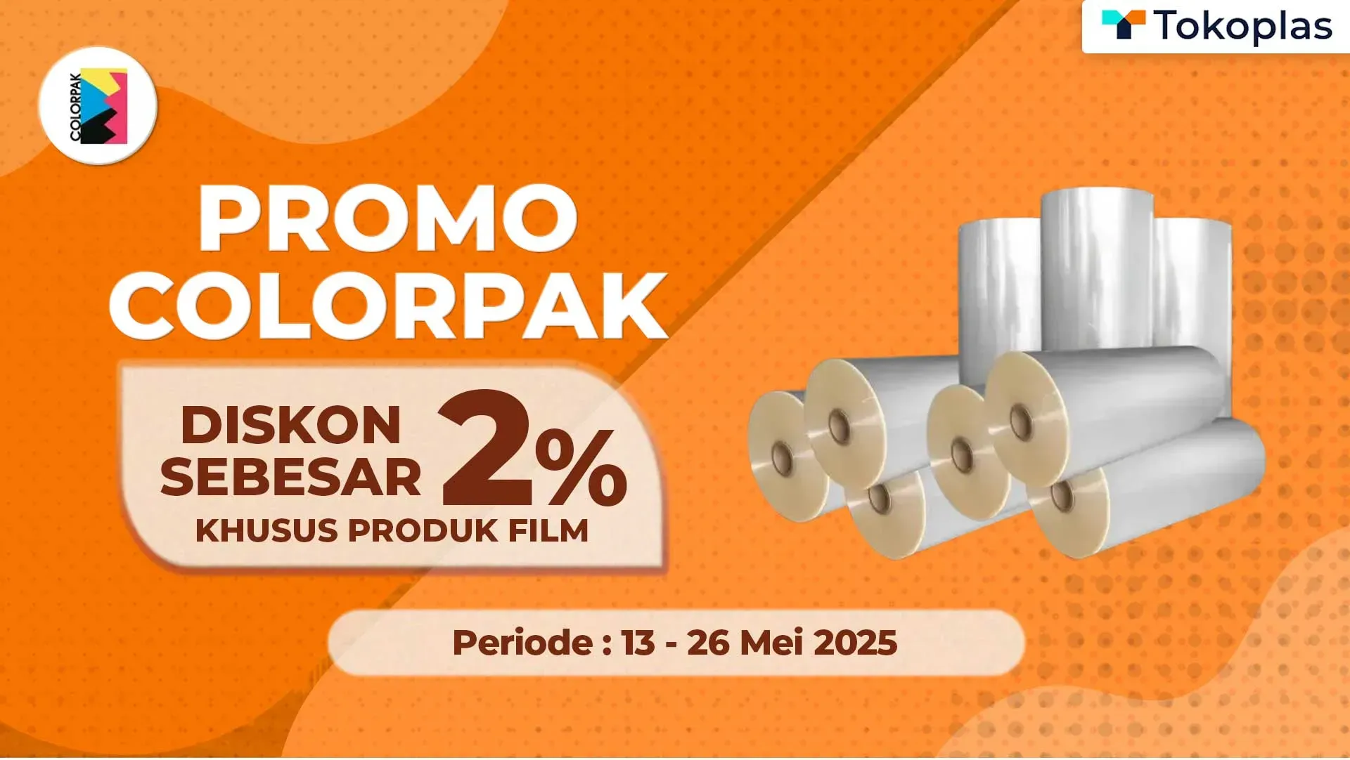Diskon 2% Produk Film Colorpak!