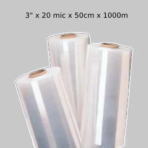 Beli CLEAR STRETCH FILM 3" x 20mic x 50cm x 1000m - Clearpack Indojaya Pratama - Tokoplas Ecommerce Indonesia