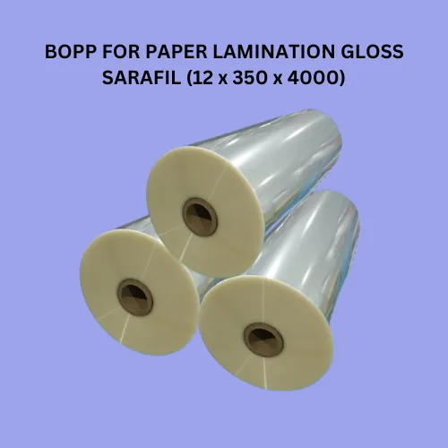 Beli BOPP FOR PAPER LAMINATION GLOSS SARAFIL (12 x 350 x 4000)  - Tokoplas Ecommerce Indonesia
