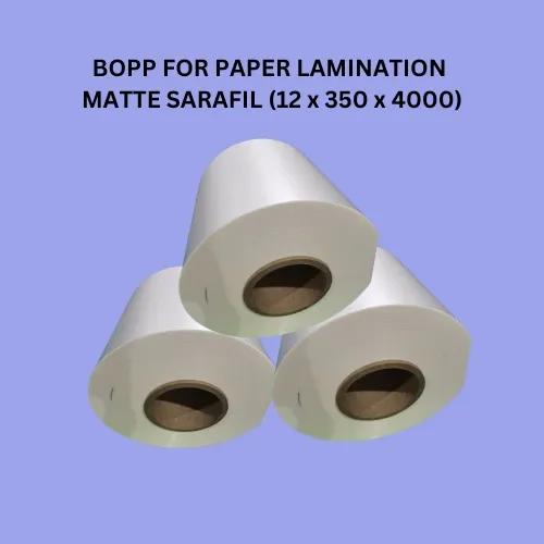 BOPP FOR PAPER LAMINATION MATTE SARAFIL (12 x 350 x 4000) - Tokoplas Ecommerce Indonesia